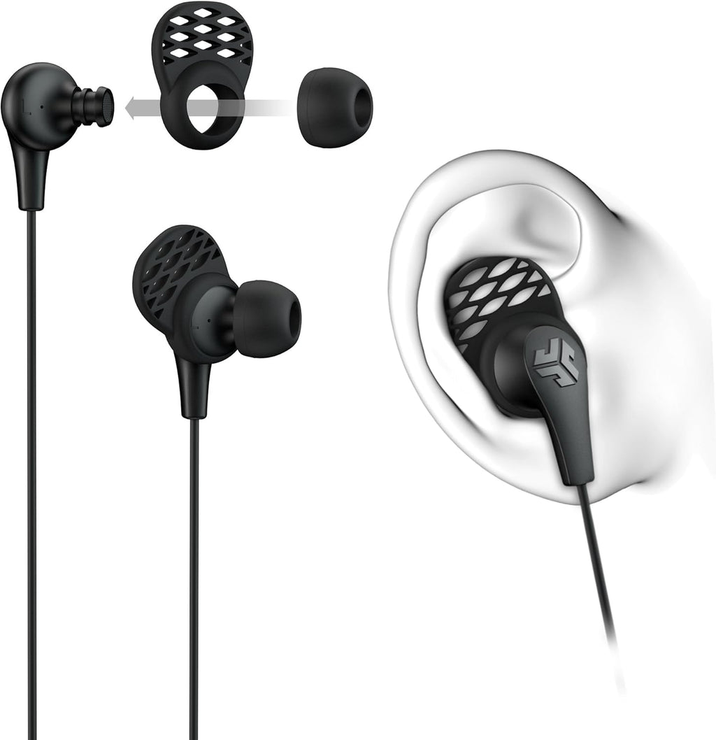 Jlab Audio JBudsPRO Premium in-Ear Earbuds with Mic, Guaranteed Fit, Guaranteed for Life - Black