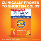Zicam Zinc Cold Remedy RapidMelts,Citrus Flavor, Homeopathic, Cold Shortening Medicine, Shortens Cold Duration, 56 Count