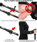Cascade Mountain Tech Carbon Fiber Adjustable Trekking Poles 2 Pack - Lightweight Quick Lock Walking or Hiking Stick - 1 Pair