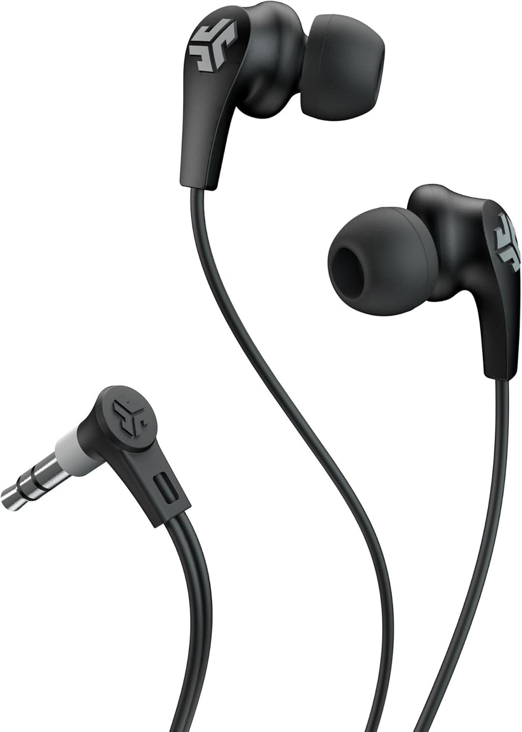 JLab Audio JBuds2 Premium in-Ear Earbuds with Guaranteed Fit | Wired Earbuds | Titanium 10mm Drivers Noise Reducing | Nickle-Plated 3.5mm Audio Jack | Black