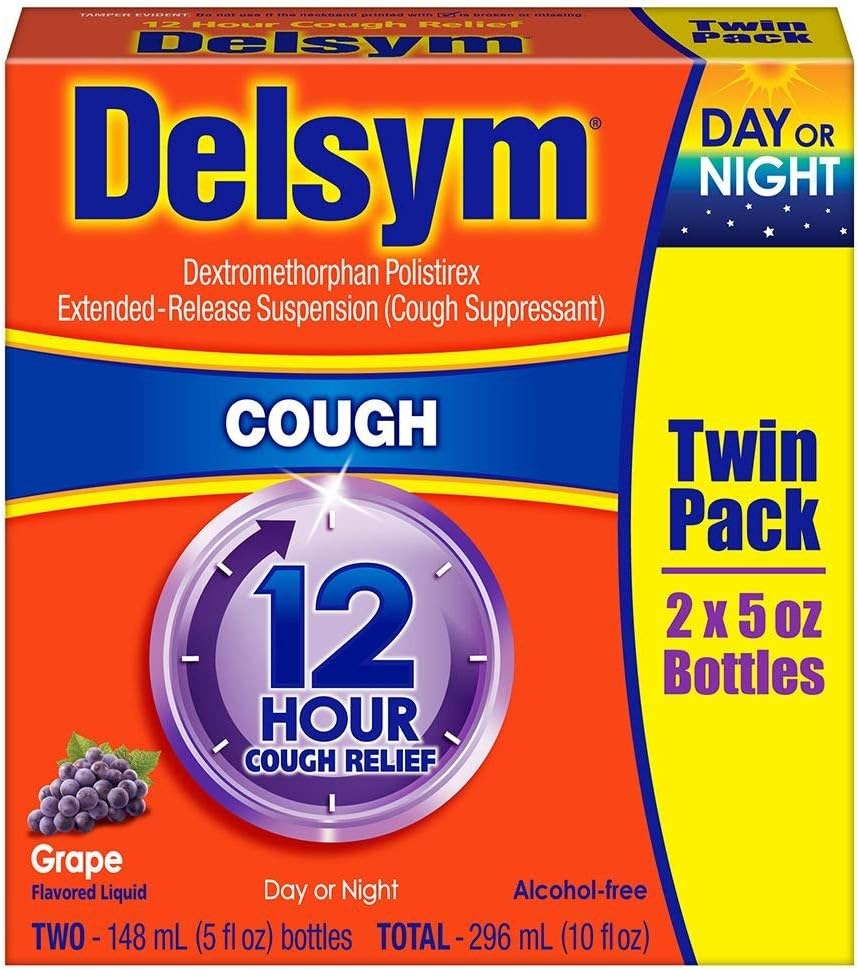 Delsym Extended Release Suspension Children's Grape-Flavored, 5-Ounces Box (Pack of 2)