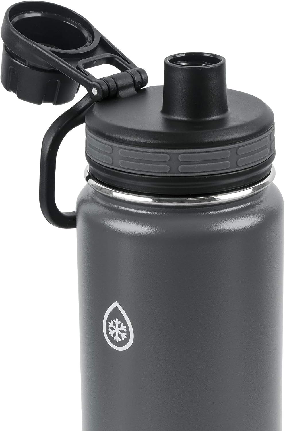ThermoFlask Bottle with Spout Lid - Stainless Steel Water Bottles with Double-Wall Insulation & BPA-Free Spout Lids - Leak-Proof Reusable Bottles & Lids - 24 oz, Firecracker / Shadow (2 Pack)