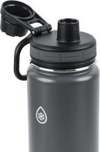 ThermoFlask Bottle with Spout Lid - Stainless Steel Water Bottles with Double-Wall Insulation & BPA-Free Spout Lids - Leak-Proof Reusable Bottles & Lids - 24 oz, Firecracker / Shadow (2 Pack)