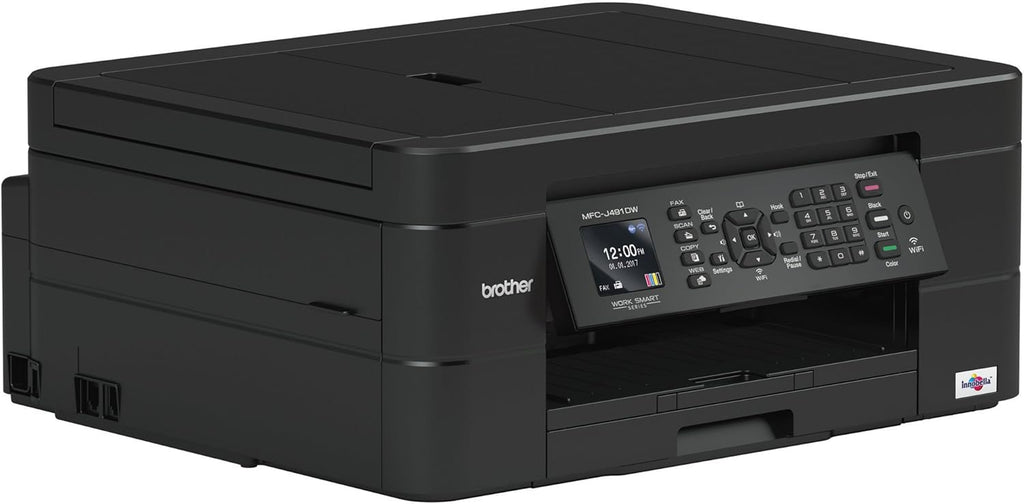 Brother Wireless All-in-One Inkjet Printer, MFC-J491DW, Multi-function Color Printer, Duplex Printing, Mobile Printing,Amazon Dash Replenishment Enabled, Black, 8.5 (MFCJ491DW)
