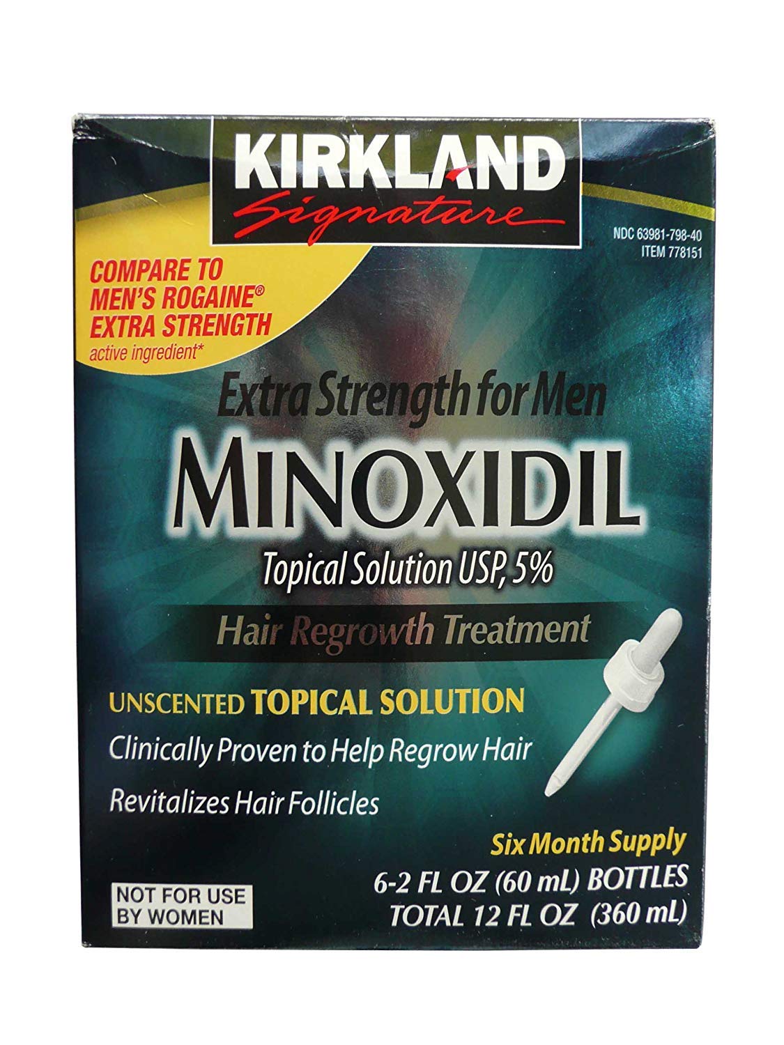 Kirkland Minoxidil 5% Extra Strength Hair Regrowth for Men (12 Month supply (economy size))
