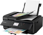 Canon PIXMA TR7520 All-In-One Wireless Home Photo Office All-In-One Printer with Scanner, Copier and Fax: Airprint and Google Cloud Compatible, Black, Works with Alexa