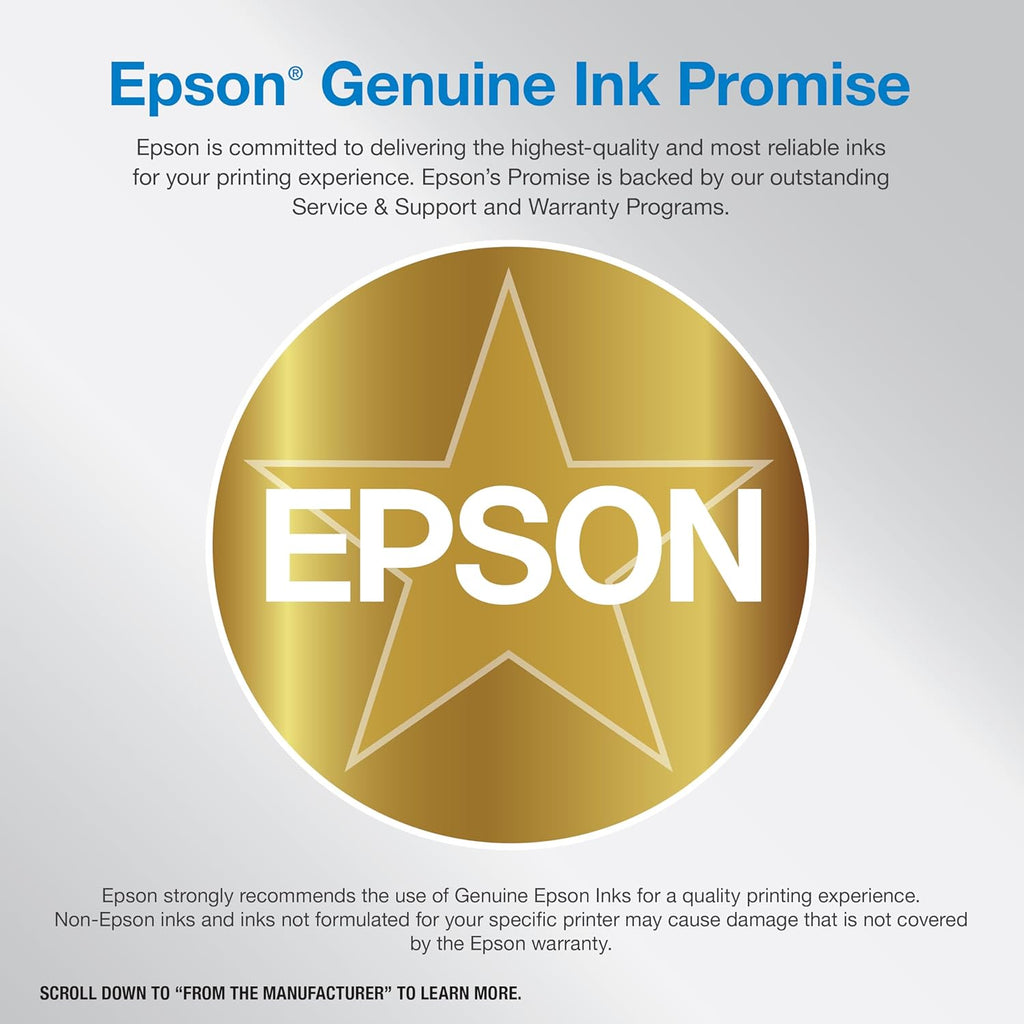 Epson EcoTank ET-4850 Wireless All-in-One Cartridge-Free Supertank with Scanner Copier, Fax, ADF and Ethernet, The Printer Office Printer - White