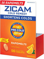 Zicam Zinc Cold Remedy RapidMelts,Citrus Flavor, Homeopathic, Cold Shortening Medicine, Shortens Cold Duration, 56 Count