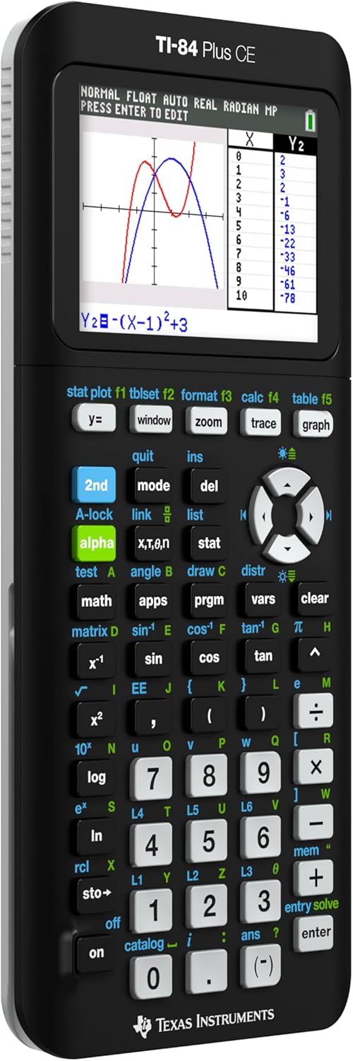 Texas Instruments TI-84 Plus CE Color Graphing Calculator, Black