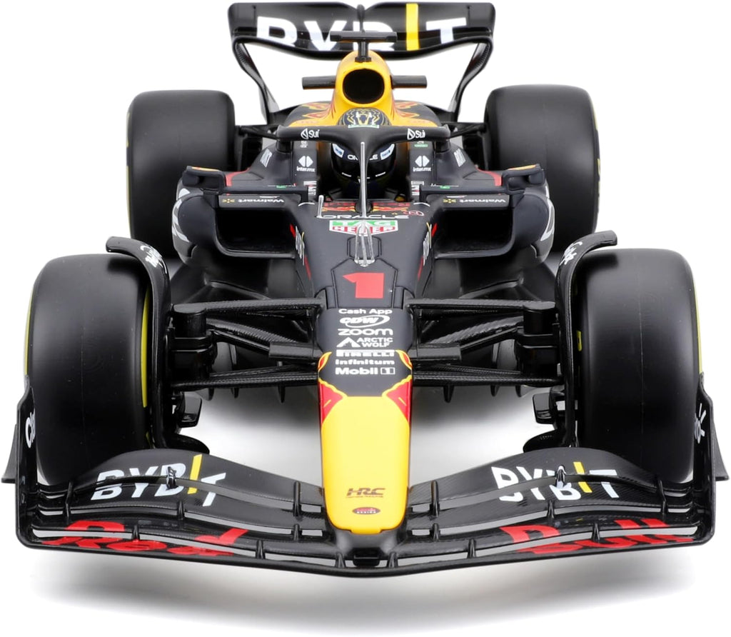 Bburago 1:18 Scale Formula Race Oracle Red Bull Racing RB19 (2023) Diecast Vehicle with Driver Helmet Verstappen #1