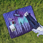 Weatherproof Vintage Portable Picnic Blanket (60in x 72in) - Foldable & Sandproof Beach & Camping Blanket - With Carry Strap (Stars)