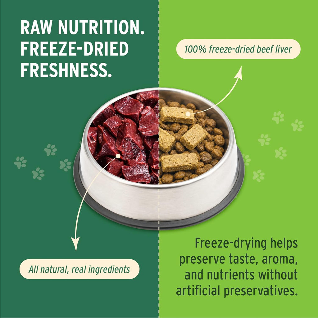Nutri Bites Freeze Dried Beef Liver Dog & Cat Treats, Single Ingredient High Protein Pet Treats, 17.6 oz
