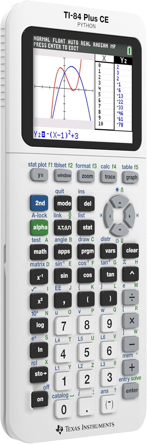 Texas Instruments TI-84 Plus CE Color Graphing Calculator, Bright White