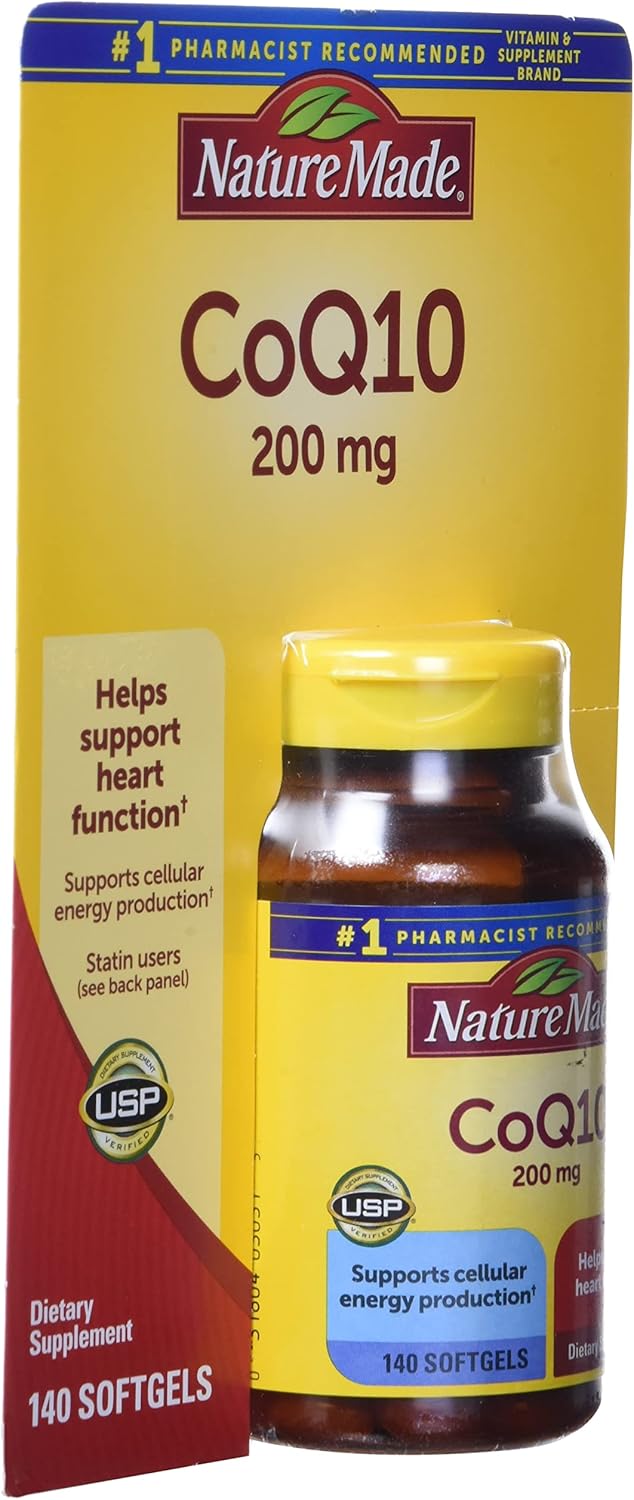 Nature Made CoQ10, Softgels Helps Supports Heart Function & Cellular Energy Production, Unflavored, 200 mg, 140 Count