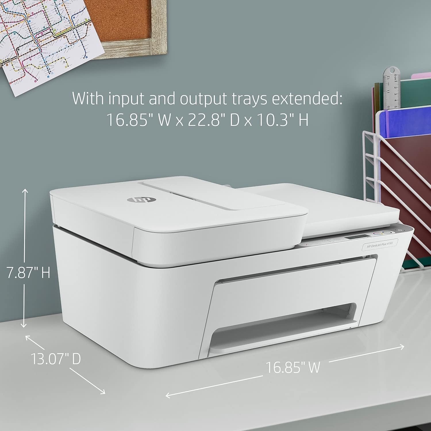 HP DeskJet Plus 4155 Wireless All-in-One Printer, Mobile Print, Scan & Copy, Instant Ink Ready, Auto Document Feeder, Works with Alexa (3XV13A)