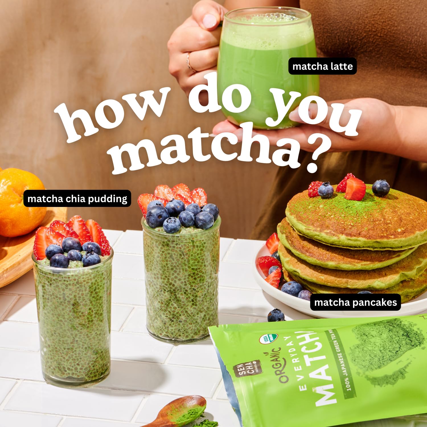SEN CHA Naturals Organic Everyday Matcha Powder, Authentic Japanese Green Tea, Premium First & Second Harvest Culinary and Ceremonial Grade Matcha Powder, Lattes & Baking, 12oz Bag (1 Pack)