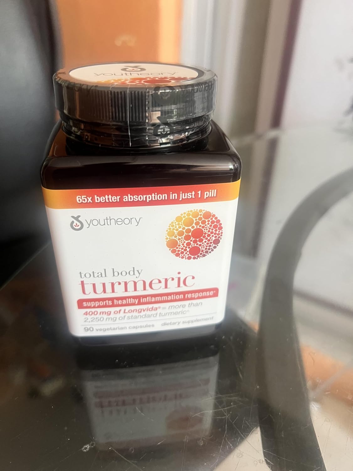 Youtheory Total Body Turmeric Longvida 400mg, 90 Veggie Capsules