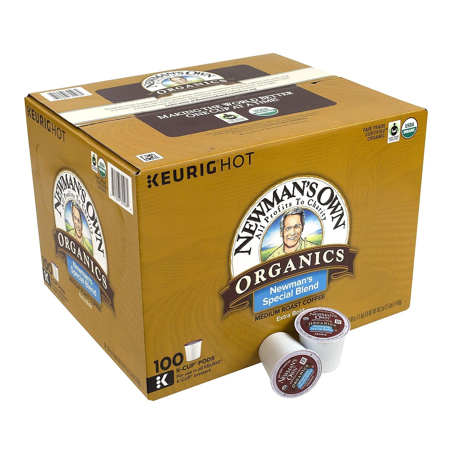 Newman's Own Special Extra Bold Blend Coffee Single-Serve K-Cups, Medium Roast, 100 Count (Packaging May Vary)