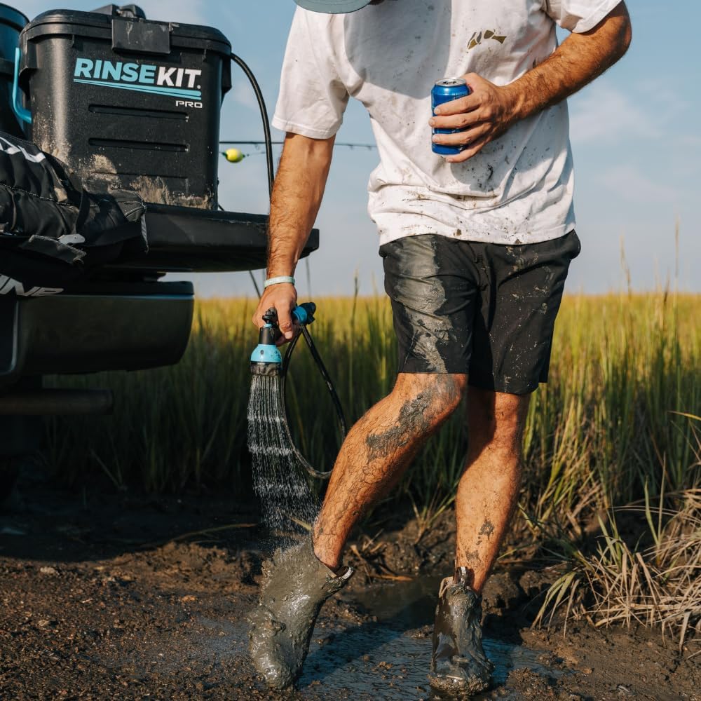 RinseKit PRO Portable Shower 3.5 Gal., High Pressure, Battery Powered, 6 Month Battery Life, Heating Options Available, Perfect for Camping, Beach, Van Life and More