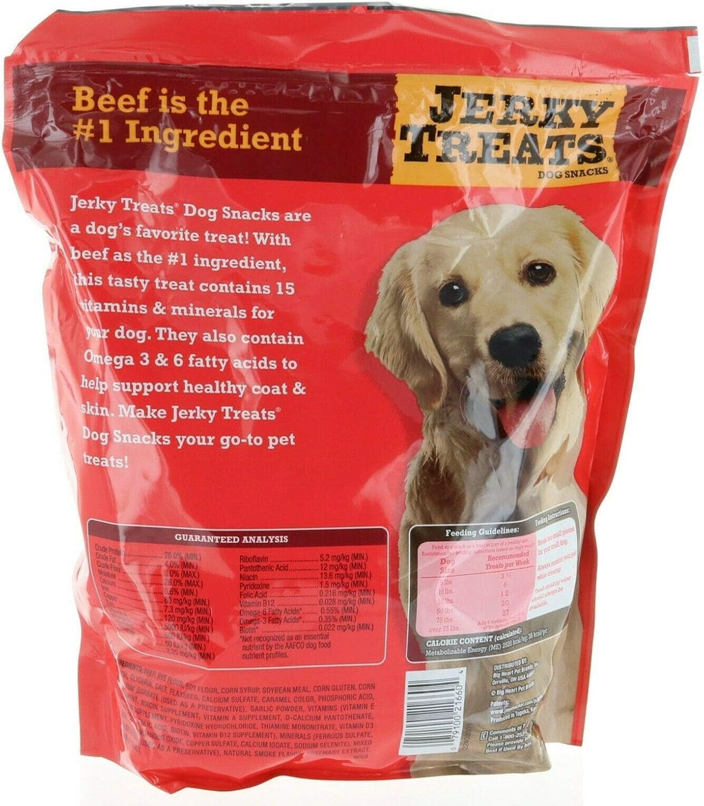 Jerky Treats Tender Strips Dog Snacks Beef 60 oz. 3.75 lbs - 2 Pack