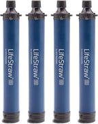 LifeStraw Personal — Water Filter for Hiking, Camping, Travel, and Emergency Preparedness, 4 Pack, Navy