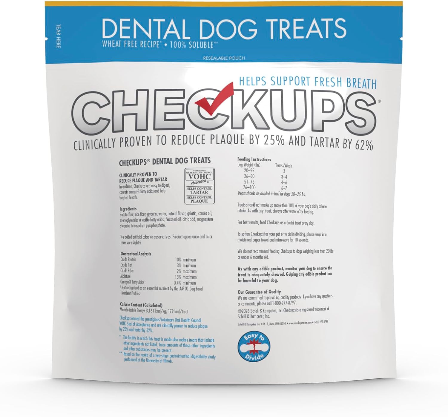 Checkups Dental Dog Treats, 24 Treats - 48 oz.