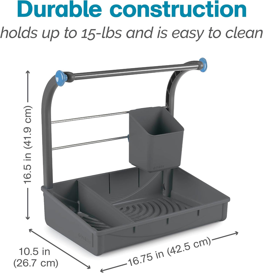 Polder Under Sink Storage Caddy, Kitchen and Bathroom Organization and Storage with Tray, Easy-to-Assemble, 16.75" x 10.5" x 16.5"
