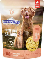 Nutri Bites Freeze Dried Salmon Dog & Cat Treats, 14oz | Healthy Pet Training Treats or Food Topper | All Natural, 1 Single Animal Protein, High Protein