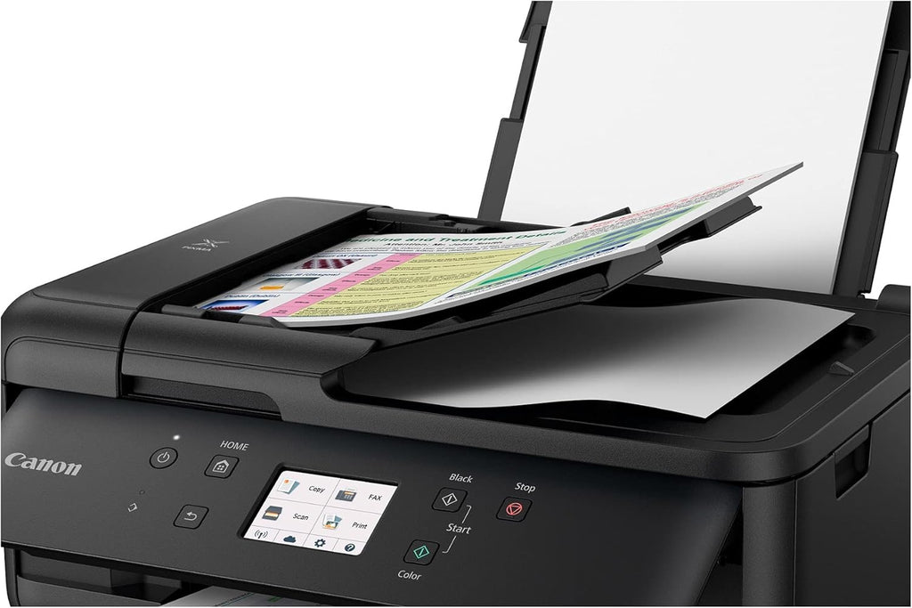 Canon PIXMA TR7520 All-In-One Wireless Home Photo Office All-In-One Printer with Scanner, Copier and Fax: Airprint and Google Cloud Compatible, Black, Works with Alexa