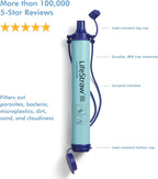 LifeStraw Personal — Water Filter for Hiking, Camping, Travel, and Emergency Preparedness, 4 Pack, Navy