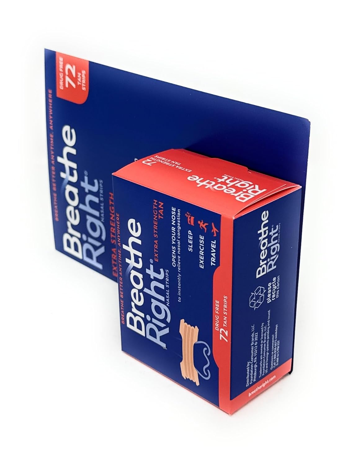 Breathe Right Extra Strength Nasal Strips, 72 Strips