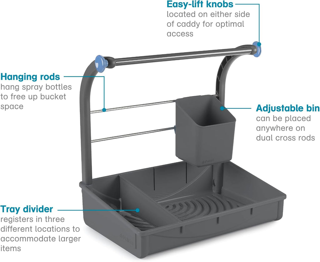 Polder Under Sink Storage Caddy, Kitchen and Bathroom Organization and Storage with Tray, Easy-to-Assemble, 16.75" x 10.5" x 16.5"