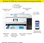 Epson EcoTank ET-15000 Wireless Color All-in-One Supertank Printer with Scanner, Copier, Fax, Ethernet and Printing up to 13 x 19 Inches, White