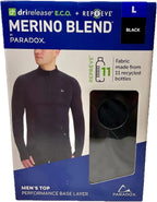 Men's Merino Blend Shirt, Black, Large, Made from Recycled Material