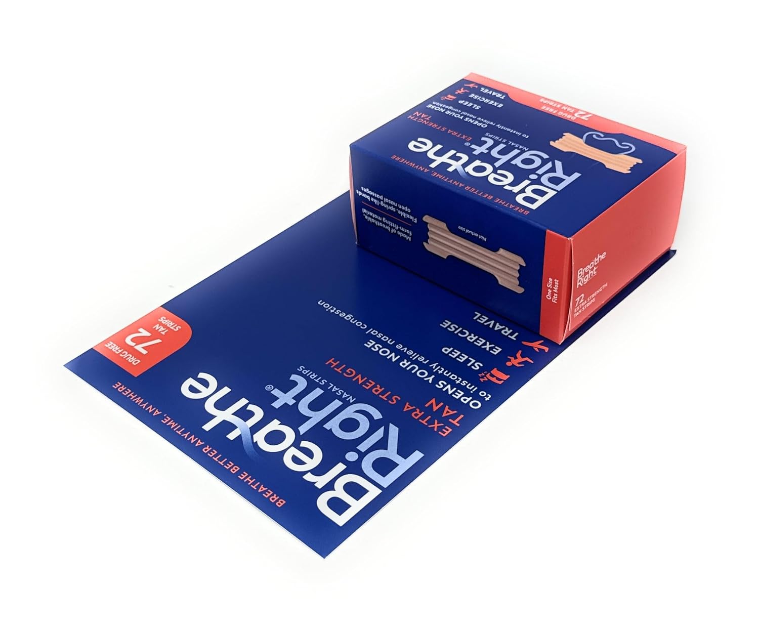 Breathe Right Extra Strength Nasal Strips, 72 Strips
