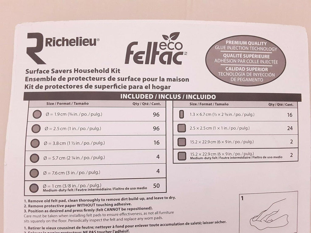 RICHELIEU Eco Feltac Surface Savers Household Kit