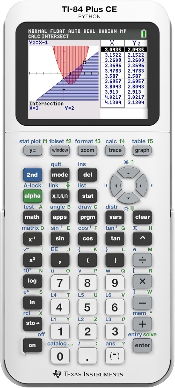 Texas Instruments TI-84 Plus CE Color Graphing Calculator, Bright White