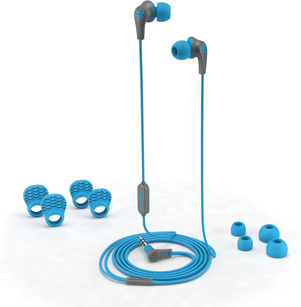 JLab Audio JBudsPRO Premium in-ear Earbuds with Mic, Guaranteed Fit, GUARANTEED FOR LIFE - Blue