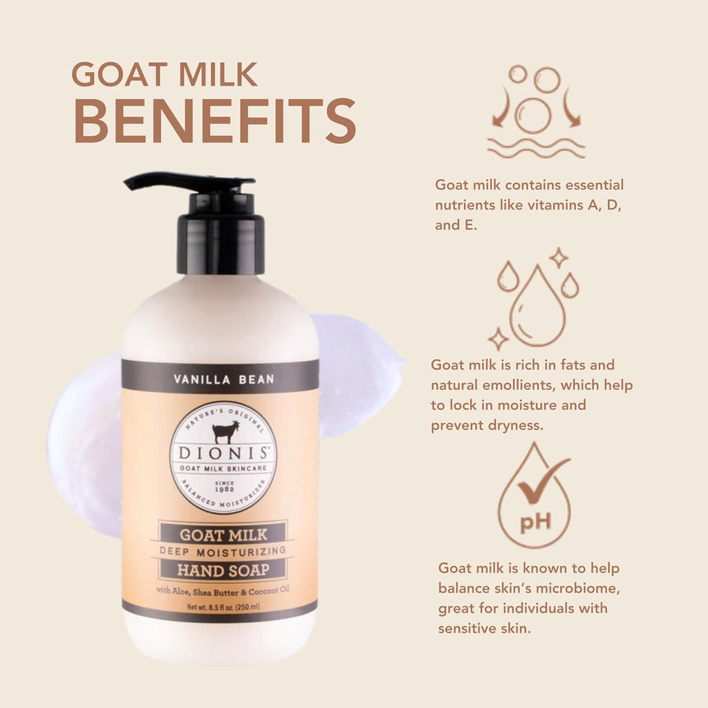 Dionis Goat Milk Vanilla Bean Hand Soap 8.5 oz (Pack of 1)
