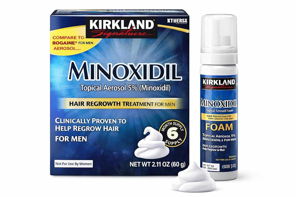 Kirkland Signature Hair Regrowth Treatment Minoxidil Foam for Men, 2.11 oz, 6 Count (6 Month Supply)