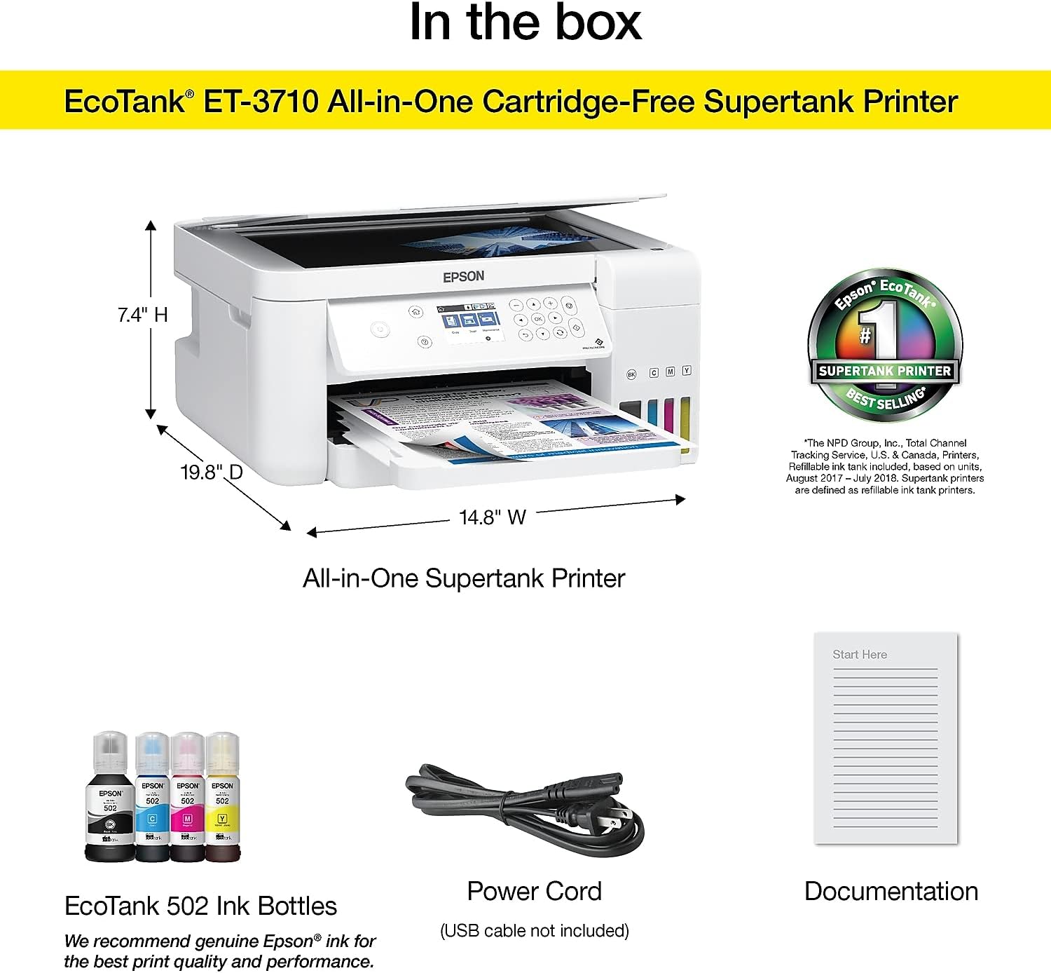 ECOTANK ET-3710 All-in-ONE Printer White