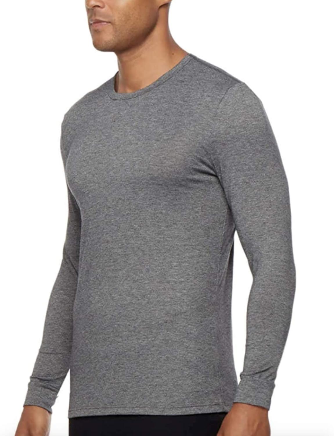 32 Degree Men's Heat Long Sleeve Scoop Neck Tee 2-Pack sz M White/Grey