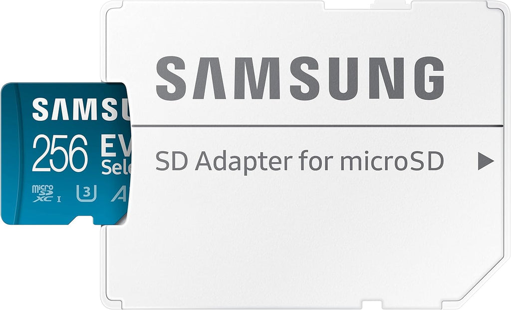 Samsung microSD card with adapter on a white background