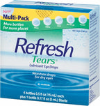 Refresh Tears Lubricant Eye Drops, Moisture Drops for Dry Eyes. 4- .5 fl oz. bottles