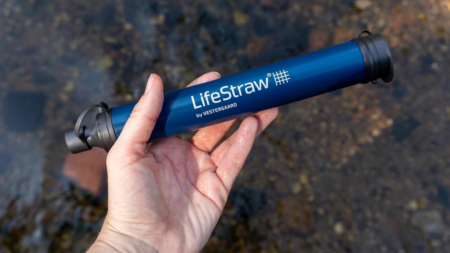 LifeStraw Personal — Water Filter for Hiking, Camping, Travel, and Emergency Preparedness, 4 Pack, Navy