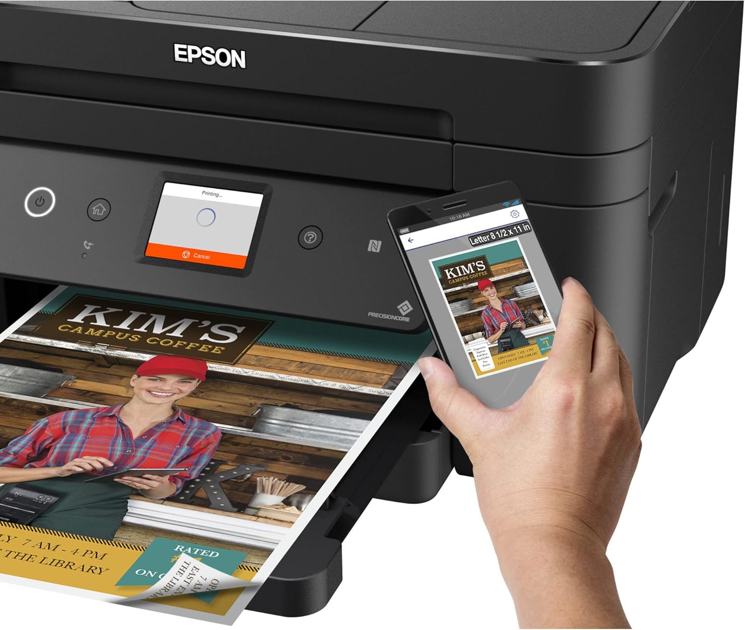 Epson Workforce WF-2860 All-in-One Wireless Color Printer with Scanner, Copier, Fax, Ethernet, Wi-Fi Direct and NFC, Amazon Dash Replenishment Ready