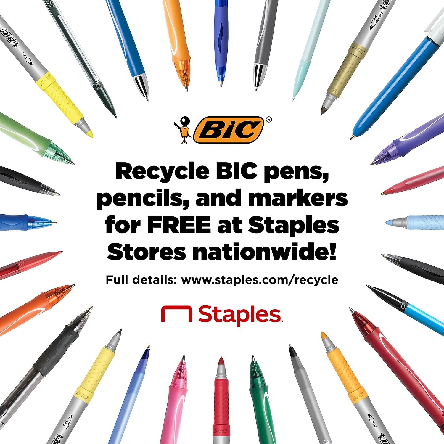 BIC GSM609BE Round Stic Ballpoint Pen,Med. Pt,Value Pk,60/BX,Frost/BE Ink