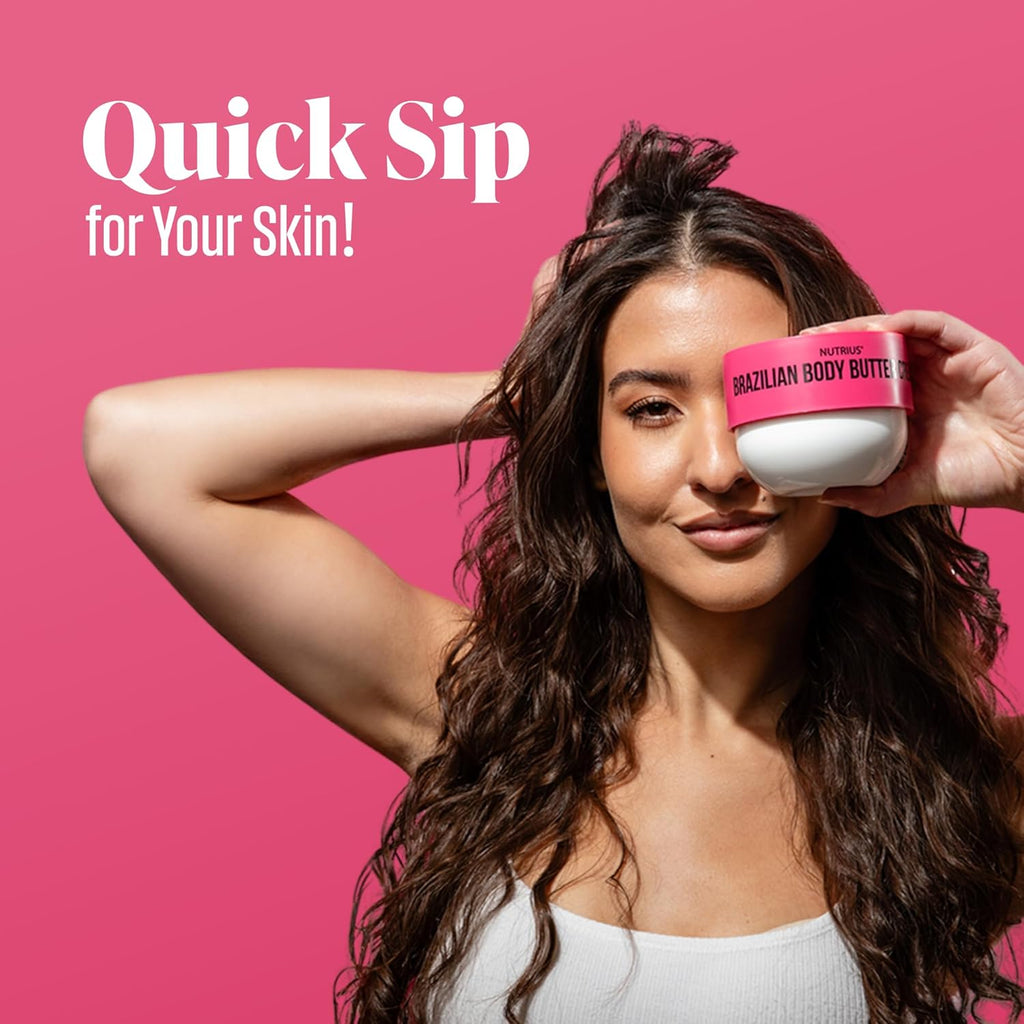 Nutrius Brazilian Body Butter Cream Twin Pack, Berry Bliss & Botanical Bliss Scents, Deep Moisturizer with Acai, Cupuacu Butter, Vitamin C & Plant Collagen, Hydrating Body Cream, 2 x 6 oz