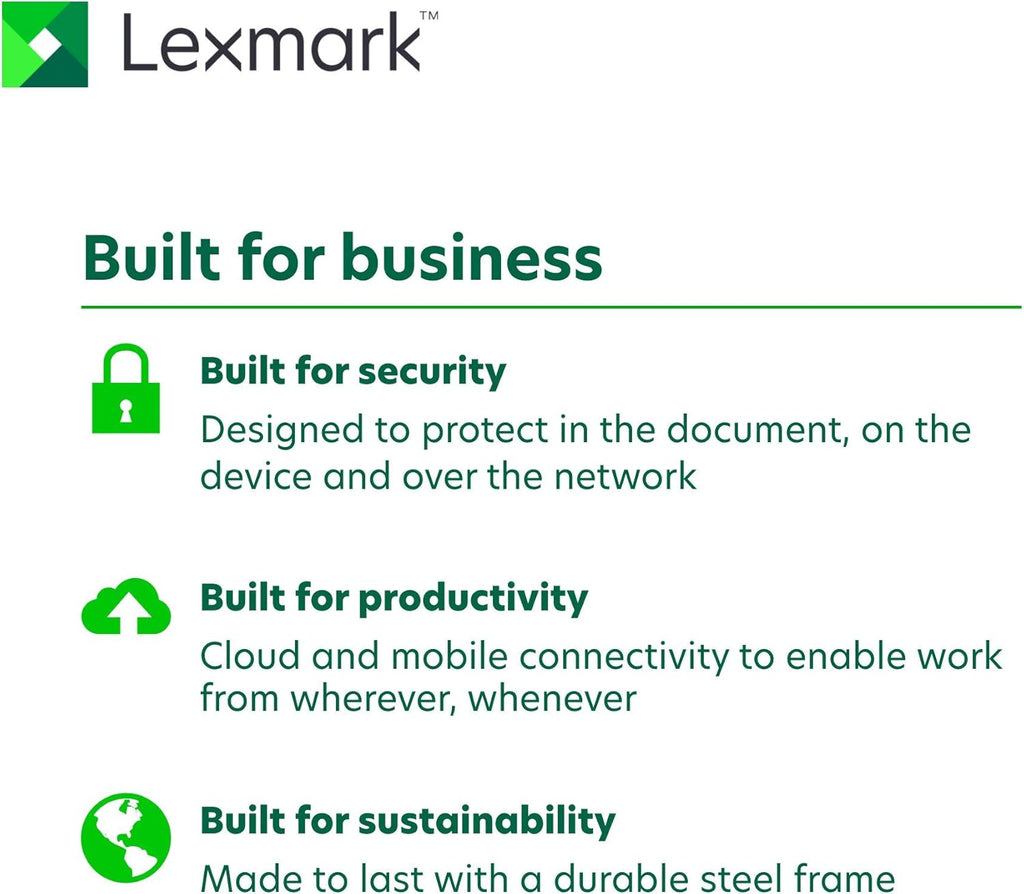 Lexmark MC3224adwe Color Multifunction Laser Printer with Print, Copy, Fax, Scan and Wireless Capabilities, Two-Sided Printing with Full-Spectrum Security and Prints Up to 24 ppm (40N9050)