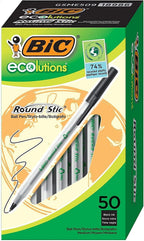 BIC Ecolutions Round Stic Ballpoint Pen, Medium Point (1.0mm), Black, 144-Count, For a Smooth Writing Experience